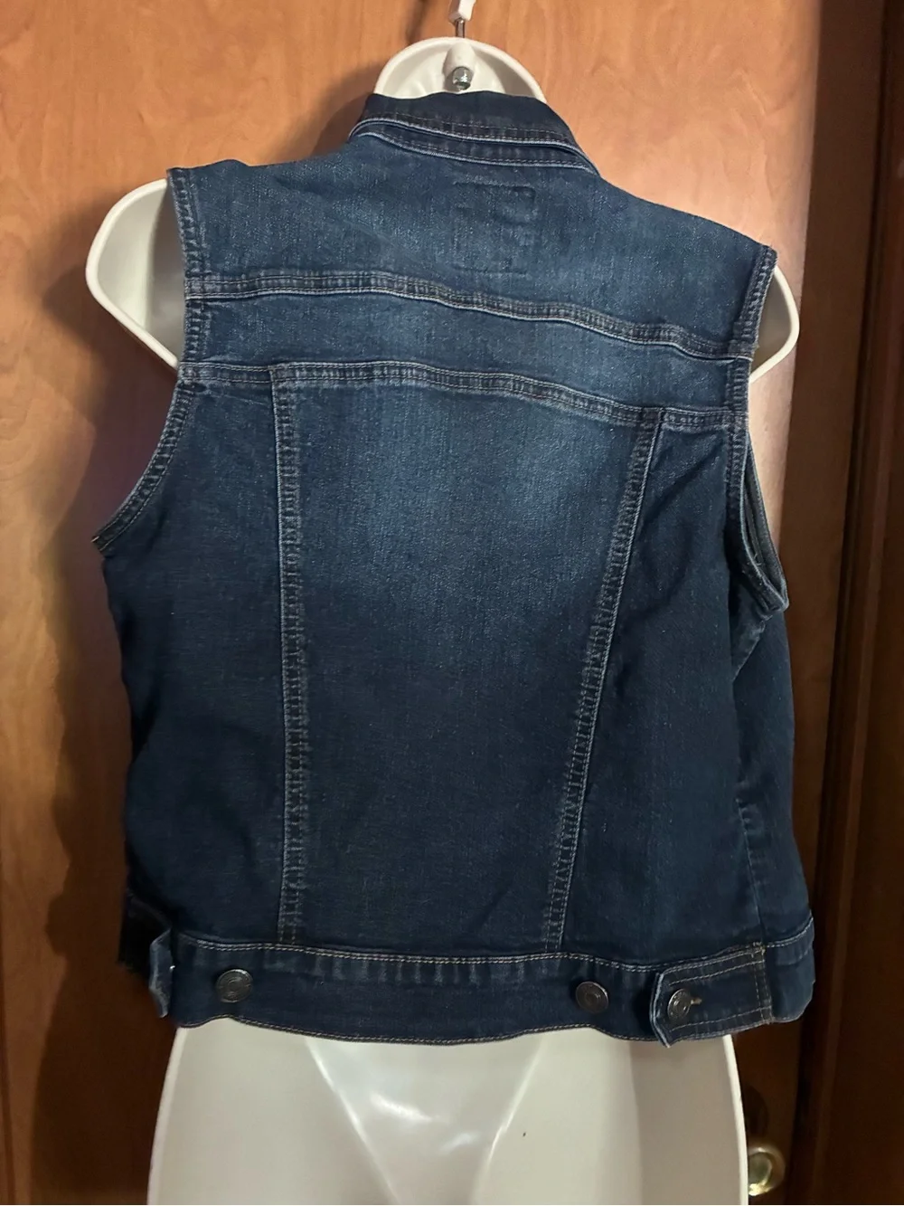 Dark Wash Denim Vest - Classic Sleeveless Jean Jacket